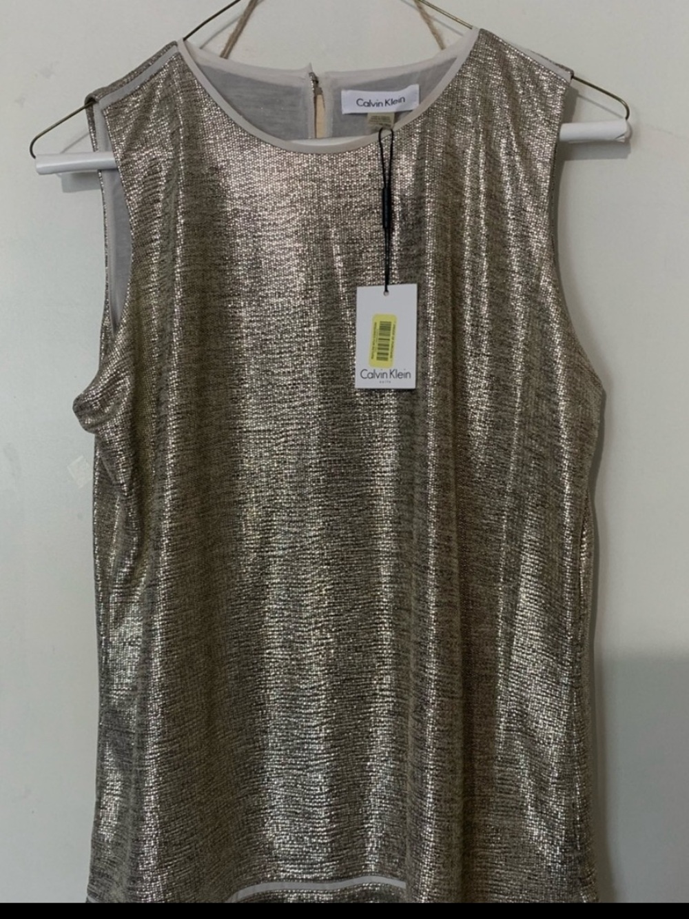 Calvin Klein Metallic Gold Sleeveless Tank Top